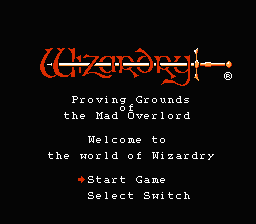 Wizardry: Proving Grounds of the Mad Overlord title screen