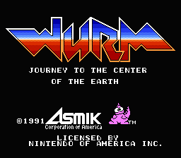Wurm: Journey to the Center of the Earth! title screen