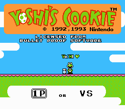 Yoshi's Cookie title screen