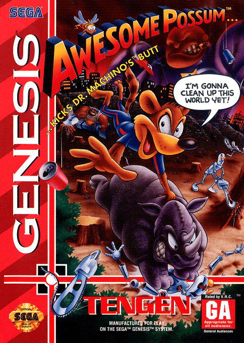 Awesome Possum Kicks Dr. Machino's Butt box art