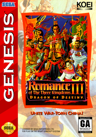 Romance of the Three Kingdoms III: Dragon of Destiny box art