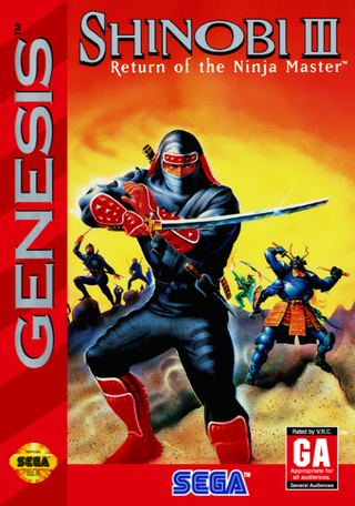 Shinobi III: Return of the Ninja Master box art