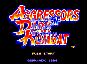 Aggressors of Dark Kombat title screen