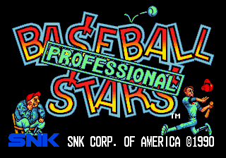Baseball Stars Professional title screen