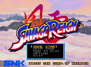 Savage Reign title screen