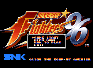 The King of Fighters '96 title screen