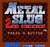 Metal Slug 2nd Mission title screen