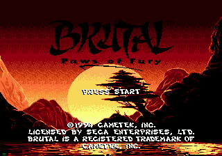 Brutal: Paws of Fury title screen
