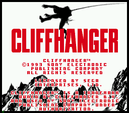 Cliffhanger title screen
