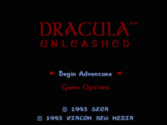 Dracula Unleashed title screen
