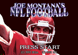 Joe Montana's NFL Football title screen