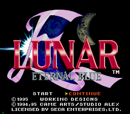 Lunar: Eternal Blue title screen