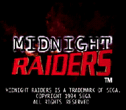 Midnight Raiders title screen