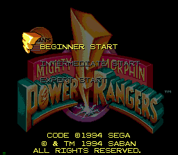 Mighty Morphin Power Rangers title screen