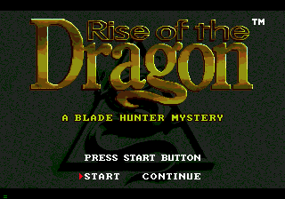 Rise of the Dragon title screen