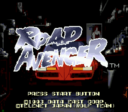 Road Avenger title screen