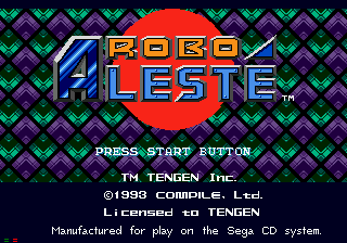 Robo Aleste title screen