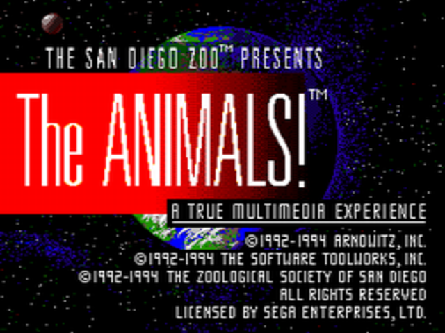 San Diego Zoo Presents: The Animals! title screen
