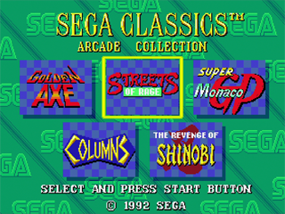 Sega Classics Arcade Collection: Limited Edition title screen