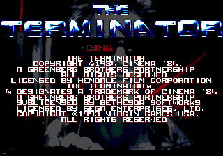 The Terminator title screen