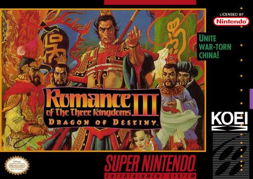 Romance of the Three Kingdoms III: Dragon of Destiny box art