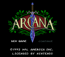 Arcana title screen