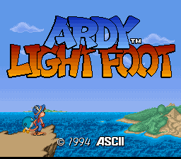 Ardy Lightfoot title screen