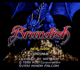 Brandish title screen