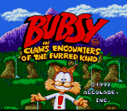 Bubsy in Claws Encounters of the Furred Kind title screen