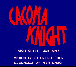Cacoma Knight in Bizyland title screen