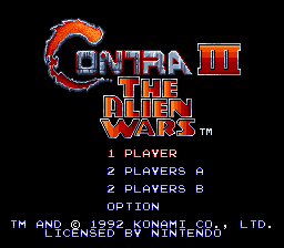 Contra III: The Alien Wars title screen