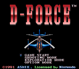 D-Force title screen
