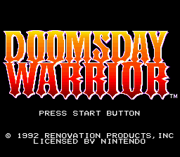 Doomsday Warrior title screen