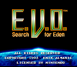 E.V.O.: Search for Eden title screen