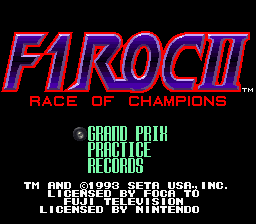 F1 ROC II: Race of Champions title screen