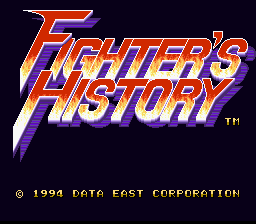 Fighter's History title screen