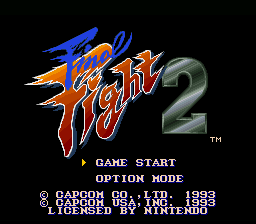 Final Fight 2 title screen