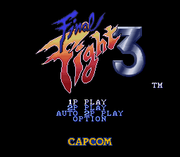 Final Fight 3 title screen