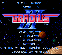 Gradius III title screen