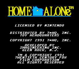 Home Alone title screen