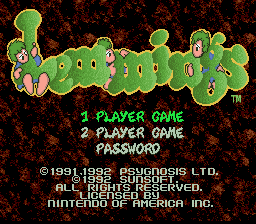 Lemmings title screen