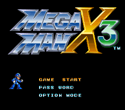 Mega Man X3 title screen
