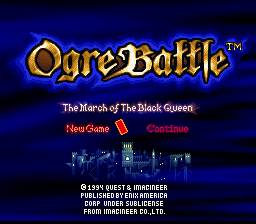 Ogre Battle: The March of the Black Queen title screen