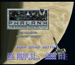 Phalanx title screen