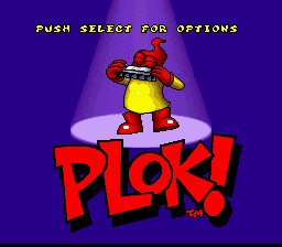 Plok title screen