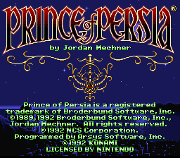 Prince of Persia title screen