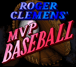 Roger Clemens' MVP Baseball title screen