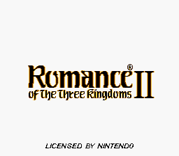 Romance of the Three Kingdoms II title screen