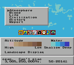 SimEarth: The Living Planet gameplay screenshot