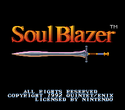Soul Blazer title screen